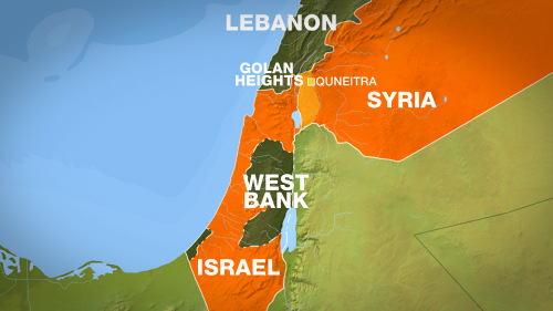 Vị trí cao nguyên Golan. Đồ họa: Al Jazeera.